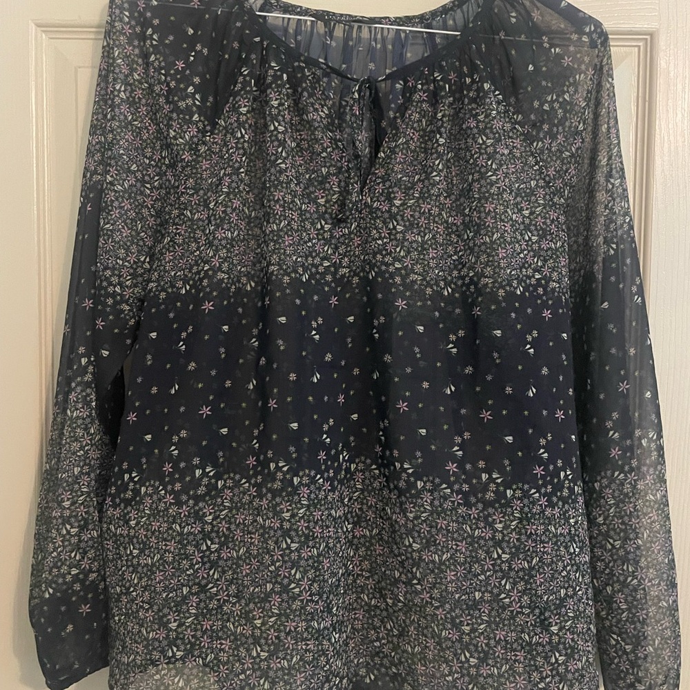 Liverpool Navy Floral Blouse